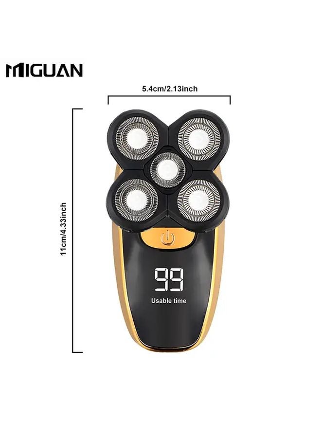 Golden Suit MIGUAN Digital Display USB Rechargeable Five Blade Bald Machine Hair Removal System - Image 4